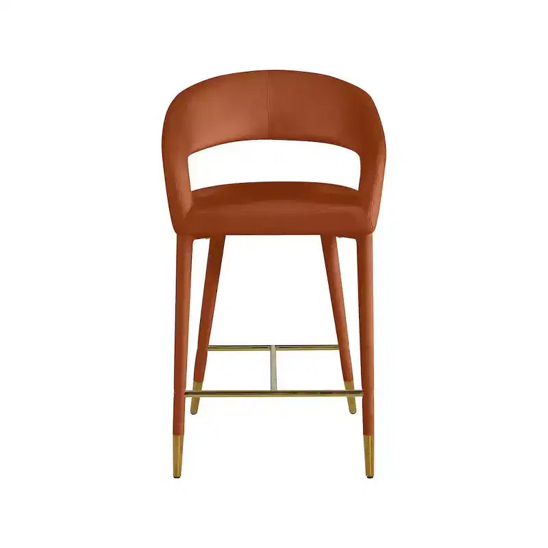 Meridian Furniture,Destiny Cognac Velvet Stool