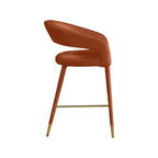 Meridian Furniture,Destiny Cognac Velvet Stool