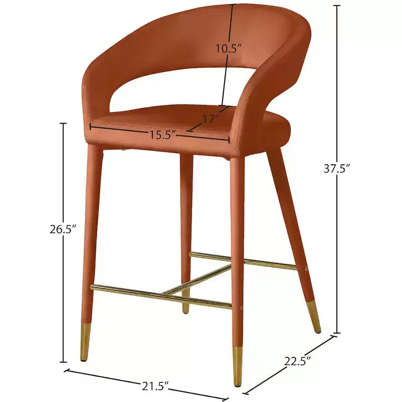 Meridian Furniture,Destiny Cognac Velvet Stool