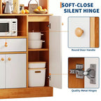 Kitchen Pantry Cabinet with Drawers - Wood Sideboard Buffet with Doors, Adjustable Shelf, Storage Rack, Coffee Bar Station for Kitchen Dining Room