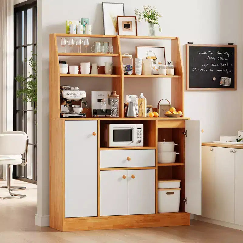 Kitchen Pantry Cabinet with Drawers - Wood Sideboard Buffet with Doors, Adjustable Shelf, Storage Rack, Coffee Bar Station for Kitchen Dining Room