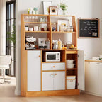 Kitchen Pantry Cabinet with Drawers - Wood Sideboard Buffet with Doors, Adjustable Shelf, Storage Rack, Coffee Bar Station for Kitchen Dining Room