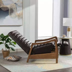 Bestier 26 Recliner Chair for Adult, Luxurious Oil Wax Leather Arm Chair with Footrest, Upholstered Reclining Accent Chair for Living Room Reading