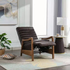 Bestier 26 Recliner Chair for Adult, Luxurious Oil Wax Leather Arm Chair with Footrest, Upholstered Reclining Accent Chair for Living Room Reading
