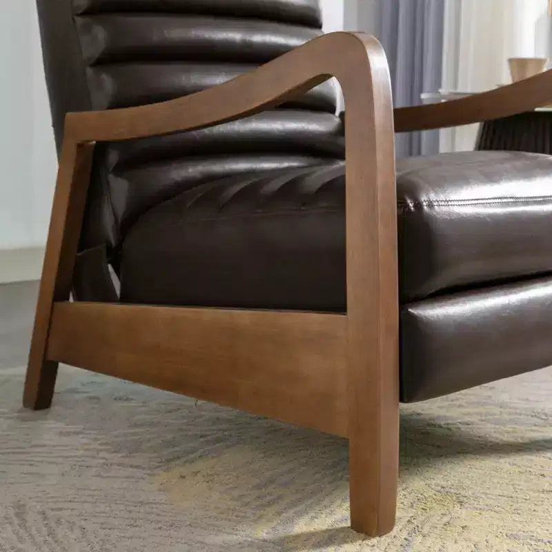 Bestier 26 Recliner Chair for Adult, Luxurious Oil Wax Leather Arm Chair with Footrest, Upholstered Reclining Accent Chair for Living Room Reading