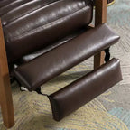 Bestier 26 Recliner Chair for Adult, Luxurious Oil Wax Leather Arm Chair with Footrest, Upholstered Reclining Accent Chair for Living Room Reading