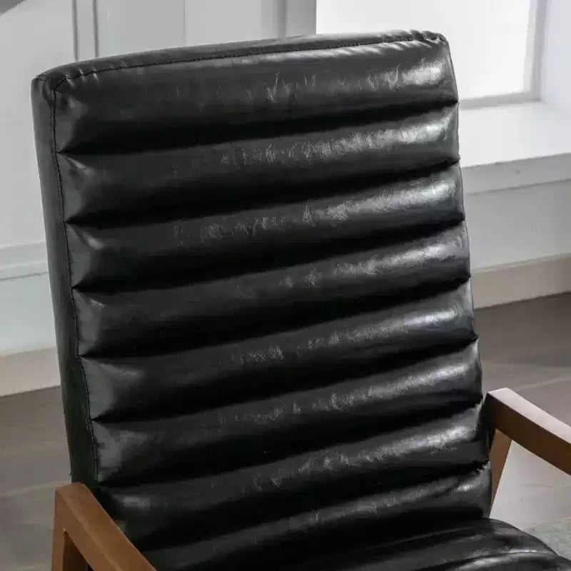 Bestier 26 Recliner Chair for Adult, Luxurious Oil Wax Leather Arm Chair with Footrest, Upholstered Reclining Accent Chair for Living Room Reading