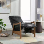 Bestier 26 Recliner Chair for Adult, Luxurious Oil Wax Leather Arm Chair with Footrest, Upholstered Reclining Accent Chair for Living Room Reading