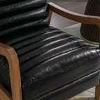 Bestier 26 Recliner Chair for Adult, Luxurious Oil Wax Leather Arm Chair with Footrest, Upholstered Reclining Accent Chair for Living Room Reading