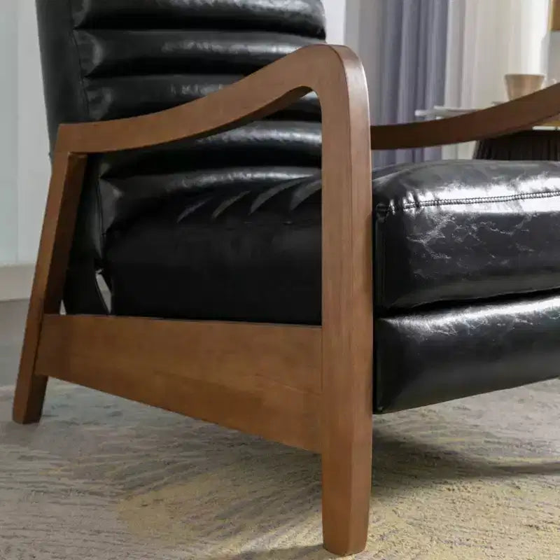 Bestier 26 Recliner Chair for Adult, Luxurious Oil Wax Leather Arm Chair with Footrest, Upholstered Reclining Accent Chair for Living Room Reading