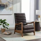 Bestier 26 Recliner Chair for Adult, Luxurious Oil Wax Leather Arm Chair with Footrest, Upholstered Reclining Accent Chair for Living Room Reading