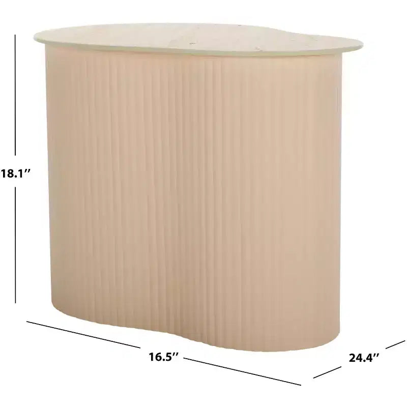 MTP Medium Ceramic Side Table - ACC2910A - Beige Ceramic/Beige - Safavieh