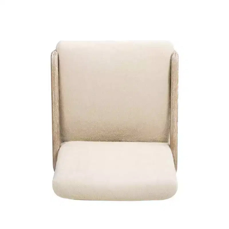 Jennifer Taylor Home Arizona 25.5 Solid Ash Wood Upholstered Counter Stool with Rope Detail, Crme de la Crme White Faux Fur