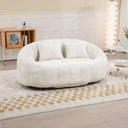 MAYEERTY Bean Bag Sofa Beige Chenille High Back for Adults Kids Indoor Outdoor