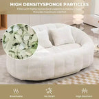 MAYEERTY Bean Bag Sofa Beige Chenille High Back for Adults Kids Indoor Outdoor