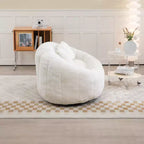 MAYEERTY Bean Bag Sofa Beige Chenille High Back for Adults Kids Indoor Outdoor