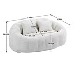 MAYEERTY Bean Bag Sofa Beige Chenille High Back for Adults Kids Indoor Outdoor