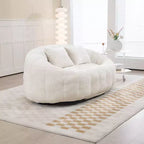 MAYEERTY Bean Bag Sofa Beige Chenille High Back for Adults Kids Indoor Outdoor