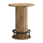 MAYEERTY Industrial-Farmhouse Round Bistro Table, Sturdy Wood Construction Small Space Bar Table for Home Cafe & Office, Easy Assembly