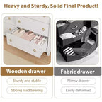 Wood 7-Drawer Dresser - Tall Boho Dresser with Curved Legs, Rattan Accents, and Freestanding Storage