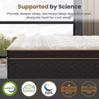 10 King Plush Hybrid Mattresses with Independently Encased Coils and Gel Memory Foam Fiberglass-Free