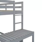 MAYEERTY Twin High Loft Bed with Ladder Labding Platform Gray