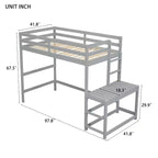 MAYEERTY Twin High Loft Bed with Ladder Labding Platform Gray