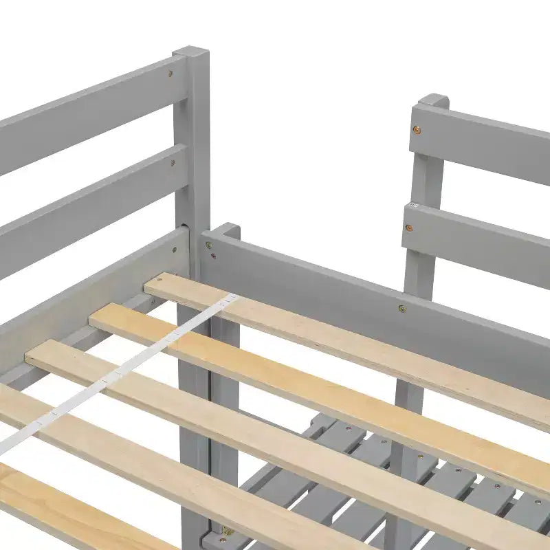MAYEERTY Twin High Loft Bed with Ladder Labding Platform Gray