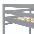 MAYEERTY Twin High Loft Bed with Ladder Labding Platform Gray