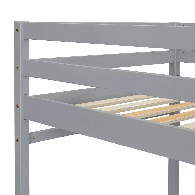 MAYEERTY Twin High Loft Bed with Ladder Labding Platform Gray