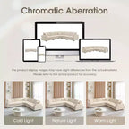 Whisen Oversized Convertible L-shaped Sectional Sofa, Corduroy Corner Couch with Armrest Storage, Cup Holders, USB Charger
