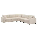 Whisen Oversized Convertible L-shaped Sectional Sofa, Corduroy Corner Couch with Armrest Storage, Cup Holders, USB Charger