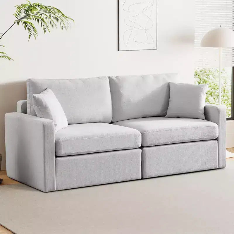 Dyonery 80 Living Room Sofa, Modern Chenille Comfort Sofa with Deep Seat Spring Cushions, Solid Wood Frame, Removable Covering