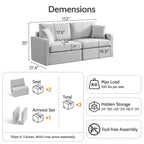 Dyonery 80 Living Room Sofa, Modern Chenille Comfort Sofa with Deep Seat Spring Cushions, Solid Wood Frame, Removable Covering