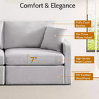 Dyonery 80 Living Room Sofa, Modern Chenille Comfort Sofa with Deep Seat Spring Cushions, Solid Wood Frame, Removable Covering