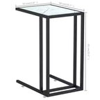 vidaXL Side Table White marble Tempered glass, iron 19.7 x 13.8 x 25.6 in