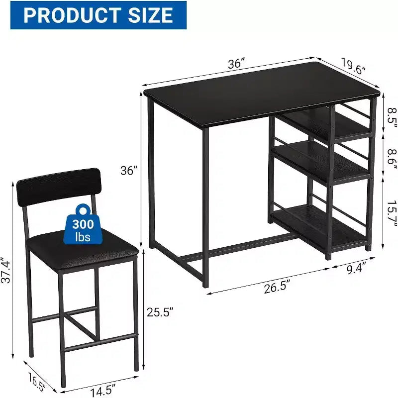 Bar Stools Set of , Upholstered Barstools with Metal Legs, Footrest & Backrest, PU Seat, Kitchen Height Chairs