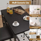 Bar Stools Set of , Upholstered Barstools with Metal Legs, Footrest & Backrest, PU Seat, Kitchen Height Chairs