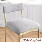 Bar Stools Set of , Upholstered Barstools with Metal Legs, Footrest & Backrest, PU Seat, Kitchen Height Chairs