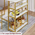 Bar Stools Set of , Upholstered Barstools with Metal Legs, Footrest & Backrest, PU Seat, Kitchen Height Chairs