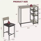 Bar Stools Set of , Upholstered Barstools with Metal Legs, Footrest & Backrest, PU Seat, Kitchen Height Chairs