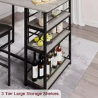 Bar Stools Set of , Upholstered Barstools with Metal Legs, Footrest & Backrest, PU Seat, Kitchen Height Chairs
