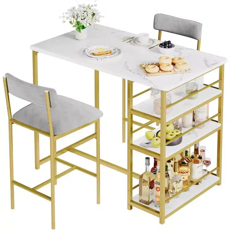 Bar Stools Set of , Upholstered Barstools with Metal Legs, Footrest & Backrest, PU Seat, Kitchen Height Chairs