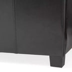 GDFStudio Stanford Contemporary Bonded Leather Channel Stitch Storage Ottoman