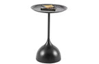 End Table Set of 2, Metal Round Coffee Tables Nightstand with Raised Edges, Modern Small End Table for Living Room Bedroom, Easy Assembly
