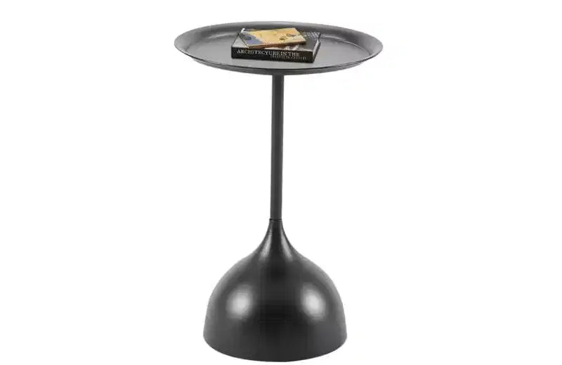 End Table Set of 2, Metal Round Coffee Tables Nightstand with Raised Edges, Modern Small End Table for Living Room Bedroom, Easy Assembly