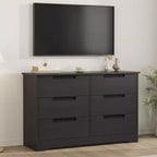 6 Drawer Dresser for Bedroom, 46.8W Wooden Chest of Drawers with Recessed Handles, Clothing Storage Cabinet, Dresser TV Stand for Hallway