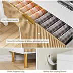 Dresser, Modern 6 Drawer Dresser for Bedroom with Gold Handle and Large Drawer, Wood Double Chest of Drawers and Storage Organizer