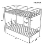 Twin Over Twin Metal Bunk Bed Silver