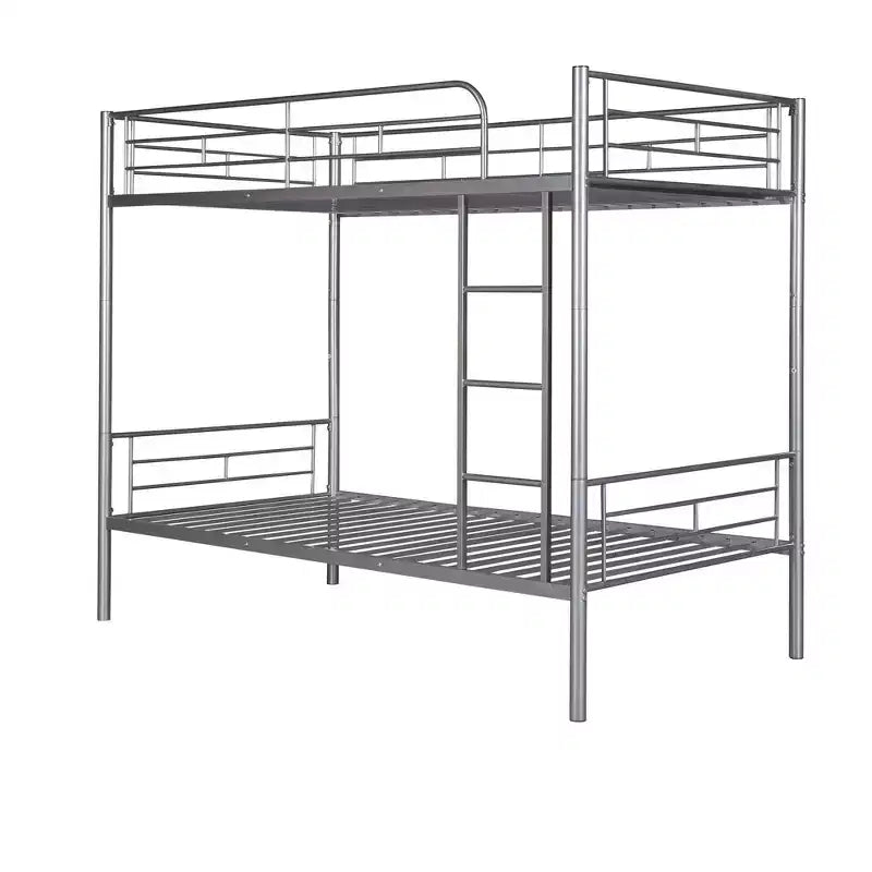 Twin Over Twin Metal Bunk Bed Silver